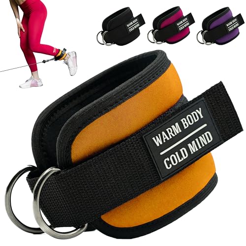 WARM BODY COLD MIND Adjustable Ankle Straps for Cable Machines Men and Women, for Gym, Weightlifting, Fitness, Workouts, Functional Trainers