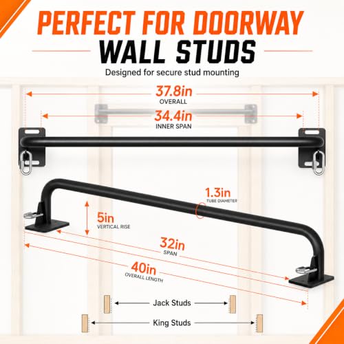 Wall Mounted Pull Up Bar - Heavy Duty Chin Up Bar, Pull-Up Bar for Garage, Joist, Wall Mount - Multifunctional Fitness Bar, Supports up to 600 Lbs - color: Black01
