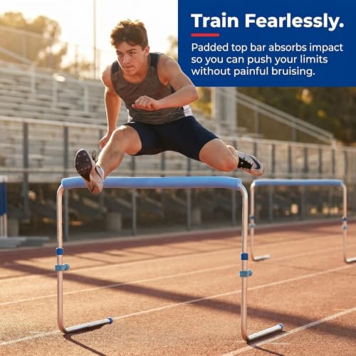 Amber Track and Field Self Return Aluminum Hurdle Midi Adjustable from 24" to 36" (Set of 3)