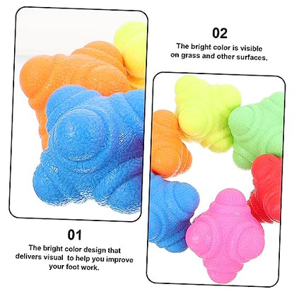 Garneck 6pcs Hexagonal Reflex Balls Reaction Training Balls for Fitness Agility Exercise Hand-Eye Coordination