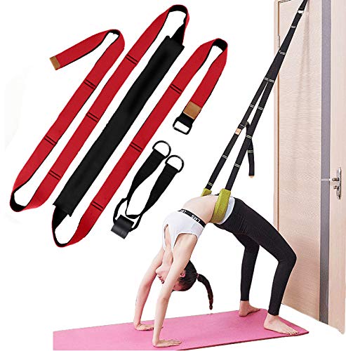 Back bend Assist Trainer - Improve Back and Waist Flexibility, Door Flexibility Stretching Strap, Home equipment for Ballet, Dance, Yoga, Gymnastics, Cheerleading, Splits - color: red