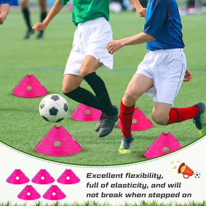 Jumbo Soccer Cones Big Training Disc Cone - color: Rose Red