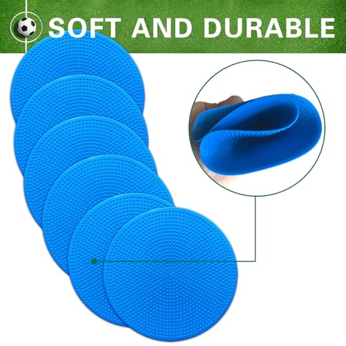 Poly Spot Markers 4 inch/9 inch Non-Slip Rubber Agility Training Markers Floor Dots Flat Field Cones for Football, Soccer, Basketball, School Exercise Drills, Dance Practice - style: 4.73 inch 24 Pcs Blue (TPE)