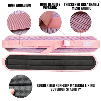 Hip Thrust Belt, Fully Upgraded Hip Thrust Belt for Dumbbells, More Comfortable Hip Thrust Belt, Home Gym Hip Thrust Belt with Wider and Longer Anti-Slip Pads. - color: pink new