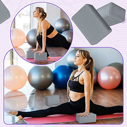Wettarn 6 Pack Yoga Blocks 9 x 6 x 4 Inch EVA Foam Lightweight Non Slip Yoga Props for Pilates Stretching Meditation