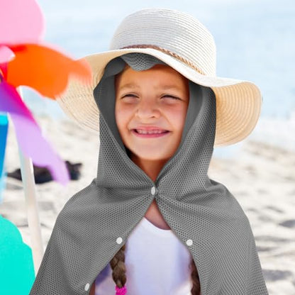 2 Pack Mini Kids Cooling Hoodie Towels for Neck and Face Cooling Towels UPF 50 Sun Protection Lightweight Soft Breathable Neck Head Wraps Cold for Kids Exercise Activities Sport Workout