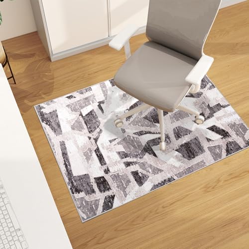 Office Chair Mat for Hardwood Floor, 48"x36" Easy Glide Computer Desk Mat Protector for Rolling Chair Under Desk Rug Nonslip Backing, Machine Wash (Modern) - color: Grey Stone, size: 36"x48"
