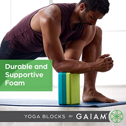 Gaiam Yoga Block - Supportive Latex-Free Eva Foam - Soft Non-Slip Surface with Beveled Edges for Yoga, Pilates, Meditation - color: Black, style: 1 Block