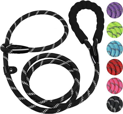 Dog Leash, 6 FT Heavy Duty Dog Leashes with Comfortable Padded Handle,Black - color: Black, size: 6 Feet x 1/2 Inch