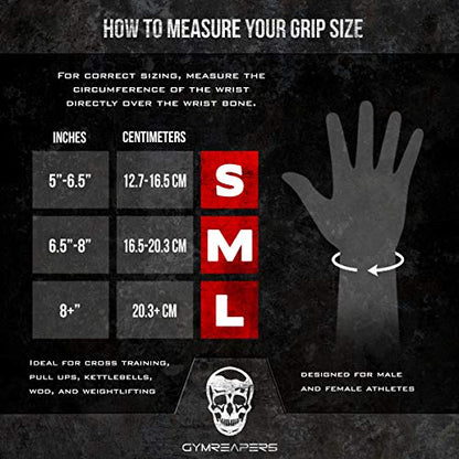 Gymreapers Weight Lifting Grips (Pair) for Heavy Powerlifting, Deadlifts, Rows, Pull Ups, with Neoprene Padded Wrist Wraps Support and Strong Rubber Gloves or Straps for Bodybuilding