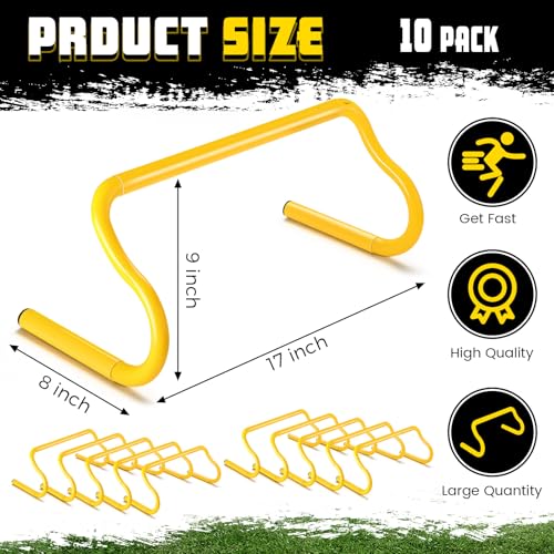 10 Pcs Speed Agility Training Hurdles Detachable Durable Hurdle Agility Plyometric and All Purpose Speed Training Equipment for Athletes Soccer Basketball - color: Yellow, size: 9 Inch