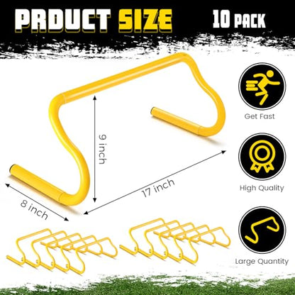 10 Pcs Speed Agility Training Hurdles Detachable Durable Hurdle Agility Plyometric and All Purpose Speed Training Equipment for Athletes Soccer Basketball - color: Yellow, size: 9 Inch