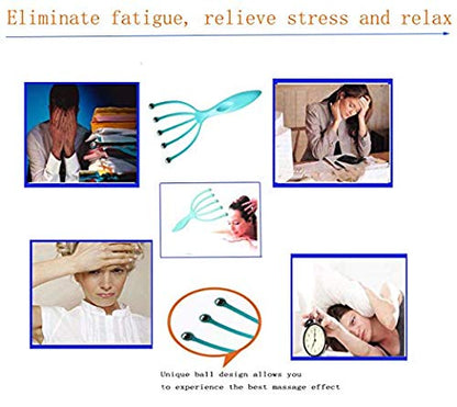 Ryoma Scalp Massager, Protable Hand Held SPA Head Massager for Deep Relaxation & Stress Reduction in The Office Home SPA Father's Day and Mother's Day Gifts Pink+Blue(2-Pack)