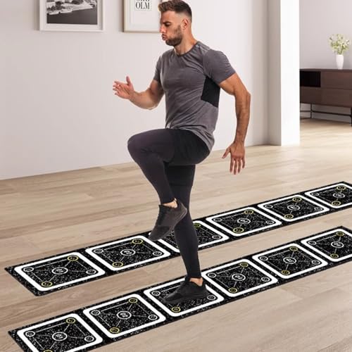 Rubber Agility Ladder Non-Slip Speed Agility Training Ladder Pad for Soccer Football Footwork, Workout Ladder for Soccer Football Tennis Boxing Training, Agility Training Equipment