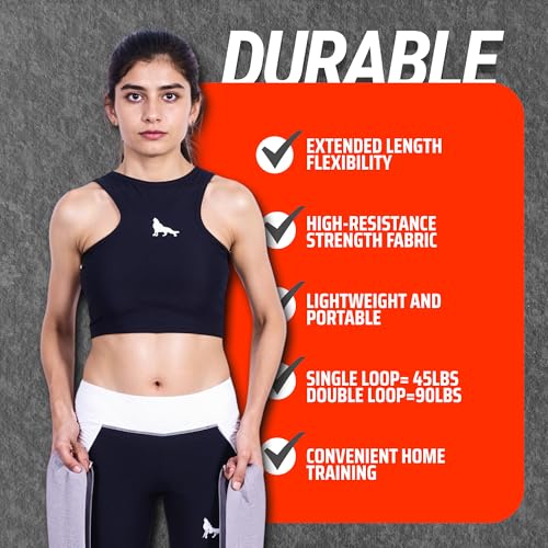 76 Inches Long Heavy Fabric Resistance Bands for Women and Men - Non-Slip, Durable Exercise Bands for Stretching, Yoga, Home Fitness - color: Gray 76" Long Belt