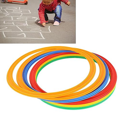 Dioche Kids Agility Speed Ring Set with 10 Rings & 10 Buckles, Outdoor Sports Training Toy for Speed Coordination Jumping Games Playground Fitness Equipment