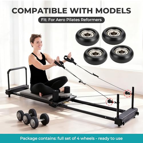 Roller Wheels for Aero Pilates Reformer, Replacement Roller Wheels for Pilates Reformer Machines, Smooth and Quiet Glide