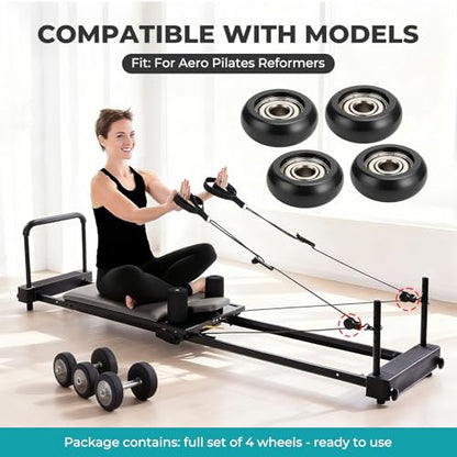 Roller Wheels for Aero Pilates Reformer, Replacement Roller Wheels for Pilates Reformer Machines, Smooth and Quiet Glide
