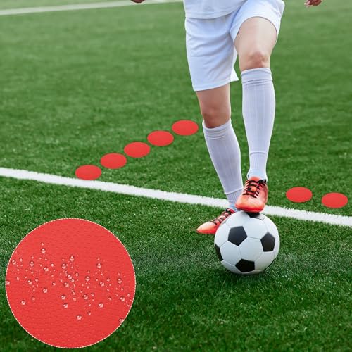 PATIKIL Spot Markers 4 Inch, 6 Pcs Non-Slip Floor Dots Agility Markers Flat Field Cones Poly Dots for Gym PE Speed Training Dance Soccer Basketball Sports, Red/Blue/Purple
