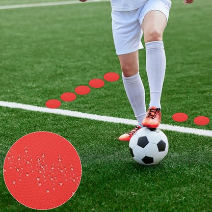 PATIKIL Spot Markers 4 Inch, 6 Pcs Non-Slip Floor Dots Agility Markers Flat Field Cones Poly Dots for Gym PE Speed Training Dance Soccer Basketball Sports, Red/Blue/Purple