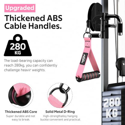 WALITO Exercise Handles, Replacement Cable Machine Attachments for Home Gym Equipment, Pulley System, Pilates, Resistance Bands, Strength Trainer, Heavy Duty Working Out Handles - color: Pink