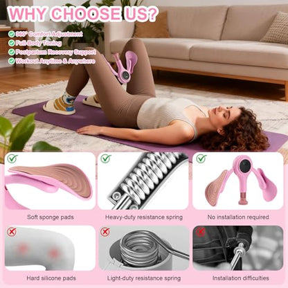 Thigh Trainer for Women, 0-70LB Adjustable Resistance Inner Thigh Exerciser with LED Display, Pelvic Floor Muscle Repair Devices with Resistance Band,Workout Kegel Equipment for Shaping at Home