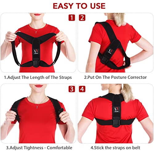 Posture Corrector for both Men and Women, Comfortable Upper and Back Brace, Adjustable Back Straightener Support for Back, Shoulder and Neck