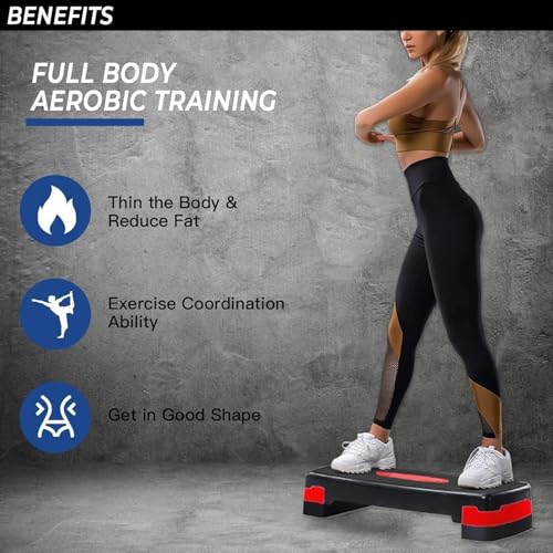 High Adjustment Fitness Stepper, Multi Level Adjustable Aerobic Stepper for Cardio