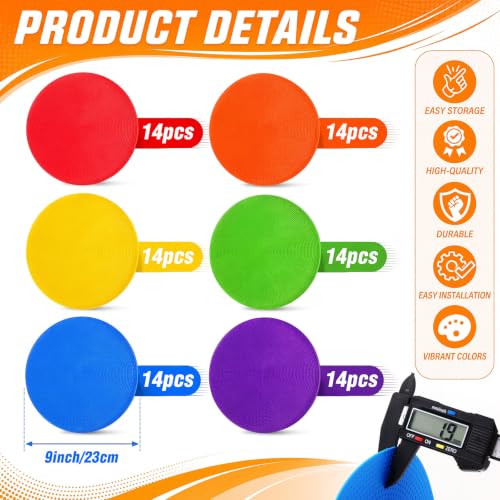 Tinideya Floor Spot Markers Flat Non Slip Gym - size: 9 Inch