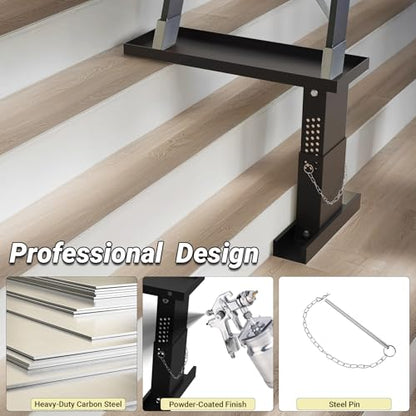 Ladder Extender for Stairs, Heavy-Duty Ladder Levelers for Extension Ladders, Non-Slip Design, 10.2"- 16.5" Adjustable Height, 20"L x 7.5"W Platform for Extension/Straight/Telescopic Ladders