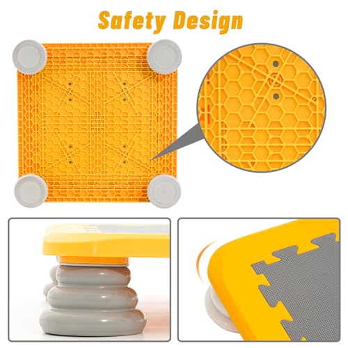 Mini Trampoline for Kids, 25 Inch Sensory Trampoline Bouncing Board with Non-Slip Base - color: Yellow