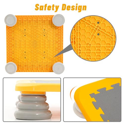 Mini Trampoline for Kids, 25 Inch Sensory Trampoline Bouncing Board with Non-Slip Base - color: Yellow