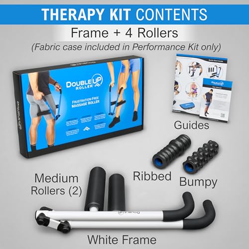 DoubleUP Roller Therapy Kit - White - Muscle Massager with Lever-Action Pressure Control and Quick-Change Rollers - color: White