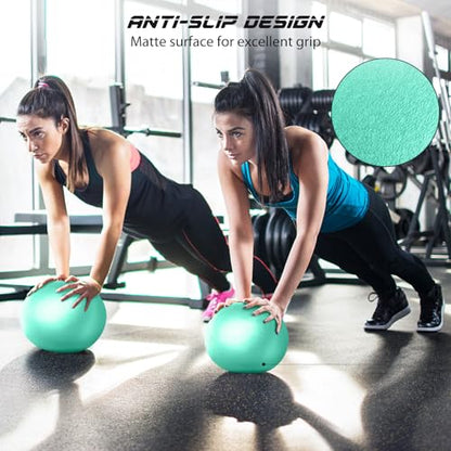 Cikyner Soft Pilates Ball, 9 Inch Small Exercise Ball with Inflatable Straw - color: Light Green
