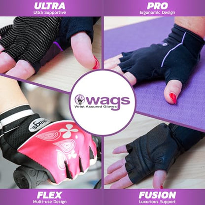 Wrist Assured Gloves - Slim Gel Pad & Absorbent Inner Liner, Workout Gloves for Women & Men, Yoga & Pilates - size: Small