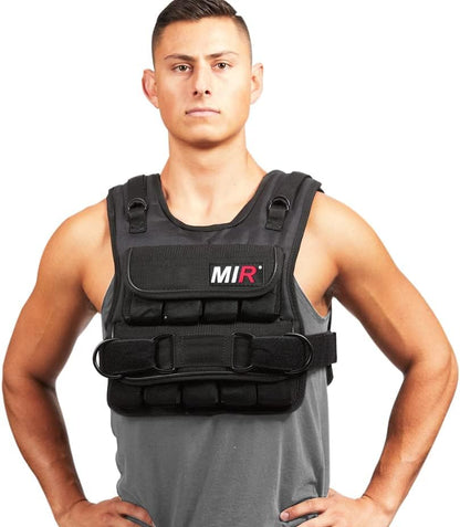 MiR Short Weighted Vest With Zipper Option 20lbs - 60lbs Solid Iron Weights. Workout Vest for Men and Women. - style: 20 lbs
