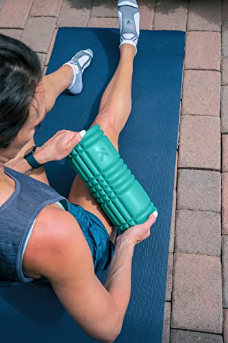TriggerPoint Grid 1.0 Foam Roller - 13" Multi-Density Massage Roller for Deep Tissue & Muscle Recovery - Relieves Tight, Sore Muscles & Kinks, Improves Mobility & Circulation - Targets Key Body Parts - color: Teal