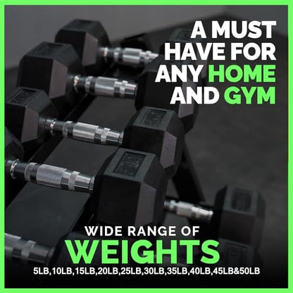 350-550 lbs Rubber Hex Dumbbells with Rack Free Weight for Home Gym, Durable Rubber Dumbbell with Storage,Coated Cast Iron Weight Strength Training Dumb bell Exercise Fitness Equipment - style: 550 lb