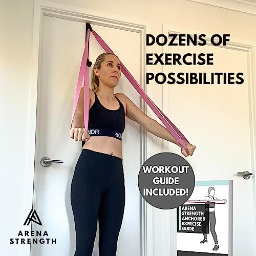 Multi Loop Door Anchor Strap for Resistance Bands - Fits Up to 9 ft Doors - Heavy Duty - Easy to Install - Full Body Home Workouts