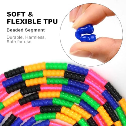 16 FT Long Jump Rope(1 PACK), Double Dutch Jump Ropes, Soft Beaded Skipping for Kids Adults, Plastic Segmented Long Enough for 4-5 Jumpers - color: Black