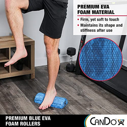 CanDo Premium Blue Marble EVA Foam Roller for Muscle Restoration, Massage Therapy, Sport Recovery and Physical Therapy 6" x 12" Half-Round - size: 6" X 12", style: Half Round