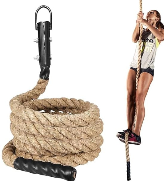 Gym Climbing Rope for Strength Training & Fitness Workout - 10ft Exercise Rope for Climbing Training Home Gym