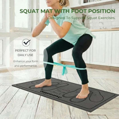 Squat Mat with Foot Position,Non-Slip Workout Mat for Squats & Leg Exercises, Improves Muscle Activation & Knee Support, Home Gym Fitness Mat,30 * 13.8"inch Squat Pad - color: Dark grey