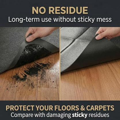 51" x 23.6" 4mm Compact Walking Pad Mat for Carpet Floors, Foldable Under Desk Treadmill Mat for Hardwood Floor,Waterproof Indoor Exercise Stationary Bike,Compact Elipitial, Gym Equipment, Black