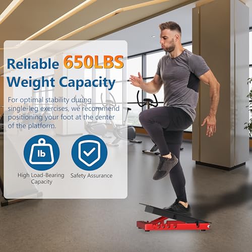 Slant Board for Calf Stretching, Heavy Duty Steel Calf Stretcher, 5-Level Adjustable Incline Board, 650 lbs Weight Capacity for Ankle Foot Knee Pain Relief, Physical Therapy & Plantar Fasciitis