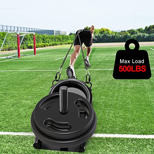 Kipika Weight Sled, Workout Sled, Fitness Strength Training Sled, Speed Training Sled for Athletic Exercise, Speed Improvement, Easily Through Obstacles, Suitable for 1" & 2" Weight Plate - color: B- Black