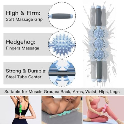 Lipo Roller Lymphatic Massager - Lipo Massager for Post-Surgery Recovery & Muscle Relief (Light Blue) - color: Baby Blue