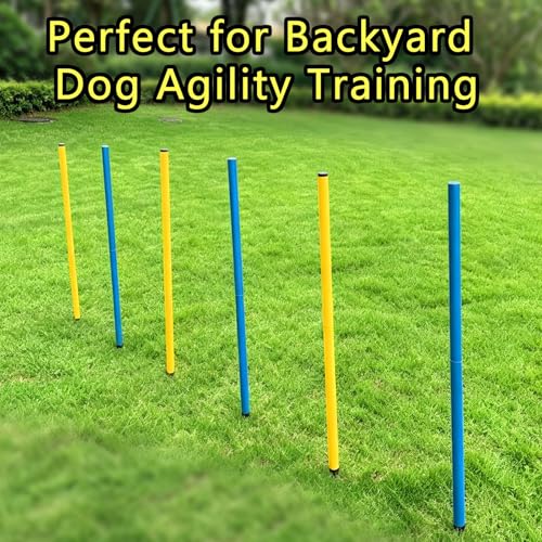 6-Pack Dog Agility Weave Poles with Stakes for Backyard Training - color: SLV-weave 6