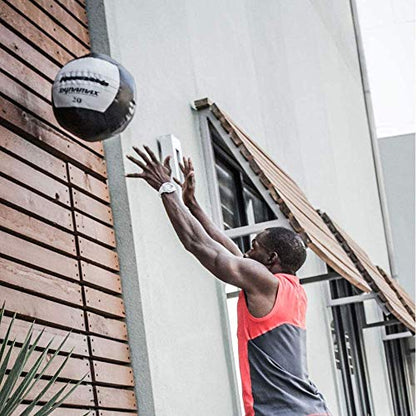 Dynamax 16 Pound 14 Inch Diameter Exercise Weight Training Fitness Medicine Ball for Home Gym Core Toning Workout, Gray and Black
