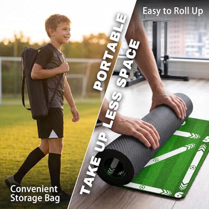 Soccer Training Mat Football Footstep Training Mat 35 * 24 in with Storage Bag Improve Footwork and Ball Control Non-Slip Silent
